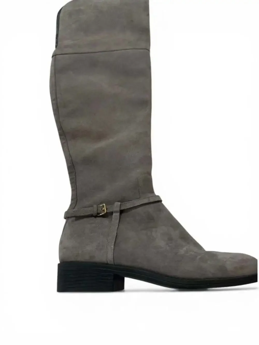 Cole Haan Gray Suede Over Knee Riding Boots Women Zipper Buckle Size 7.5